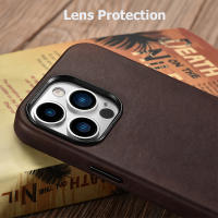 Funda de cuero genuine suave para iPhone 14 Pro Max, Funda de negocios de calidad para iPhone 15 Pro Max, Carga magnética, Funda trasera de teléfono - details 5