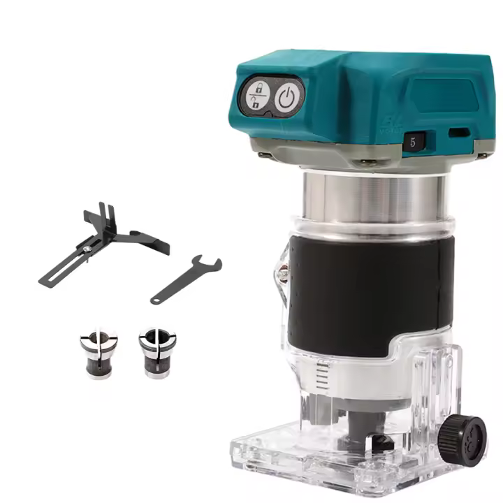 Brushless Wood Router Wood Trimmer Machine Electric Manual Trimmer Carpentry Tool Woodworking Trimming for Makita 18V Battery - 1