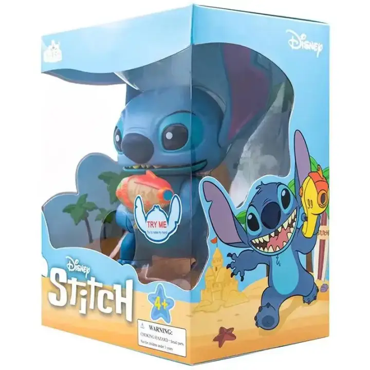 Muñeco De Acción Disney Stitch Luminoso Con Función De Habla Modelo De Mano Para Decoración De Escritorio Juguete Para Niños Regalo Kawaii - 1