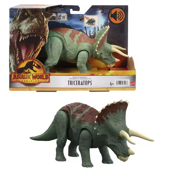 Dinosaurio Triceratops ruge y golpea HDX34 JURASSIC WORLD MATTEL - 1