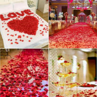 3000/100Pcs 4.5cm Pétalos De Rosa Artificiales Rojos Simulación De Seda Para Decoración Romántica De Fiesta De Boda Valentines Day - details 5