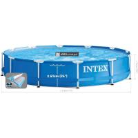 Intex Piscina Desmontable Redonda Metal Frame Familiar Color Azul, Material Resistente Triple Capa, Tubular, Infantil - details 4