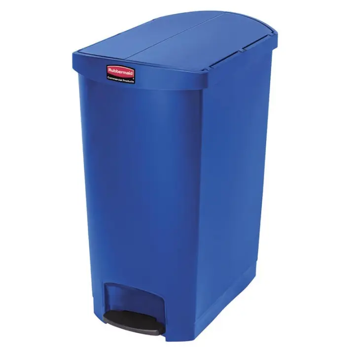 Rubbermaid Slim Jim® de pedal lateral de resina 90 l azul - 1