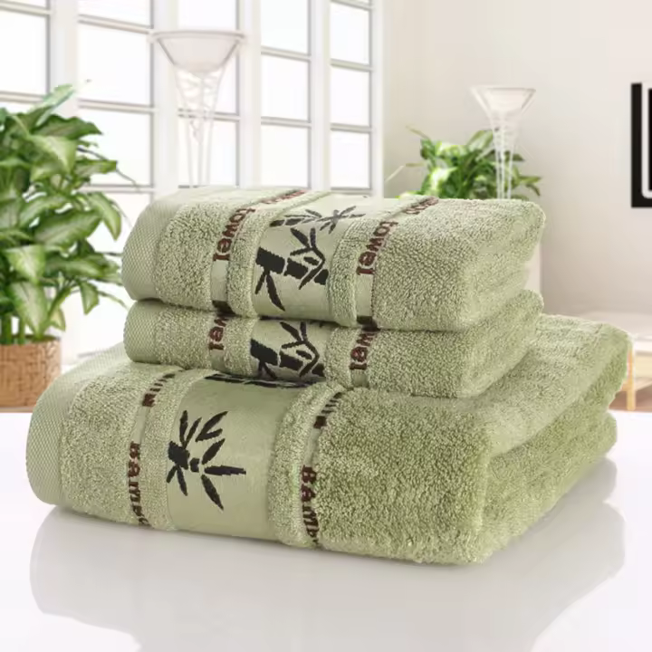 Juego de Toallas de 3 Piezas, Fibra de bambú,algodón,Antibacteriano, Desodorante,Suave y absorbente - 1