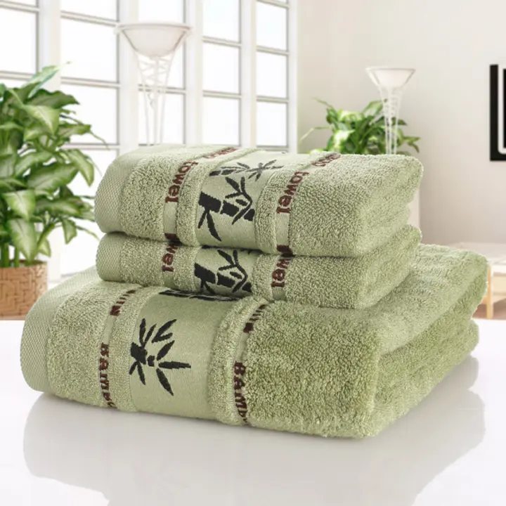 Juego de Toallas de 3 Piezas, Fibra de bambú,algodón,Antibacteriano, Desodorante,Suave y absorbente - 1