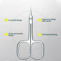 Tijeras De Cutícula Nailpop En Acero Inoxidable Para Eliminar Piel Muerta Herramientas Profesionales De Salón De Uñas Limpiables - details 1