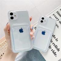 Funda De Teléfono Para iPhone 11 12 13 pro Max XS X XR 7 8 plus Transparente Con Portador De Tarjetas Y Foto Anti-Scratch Antideslizante - details 1