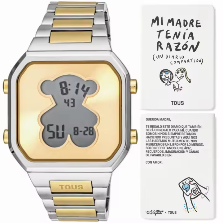 Reloj Tous Mujer D-Bear Digital Acero IP Dorado/Plateado Oso 3000134600 - 1