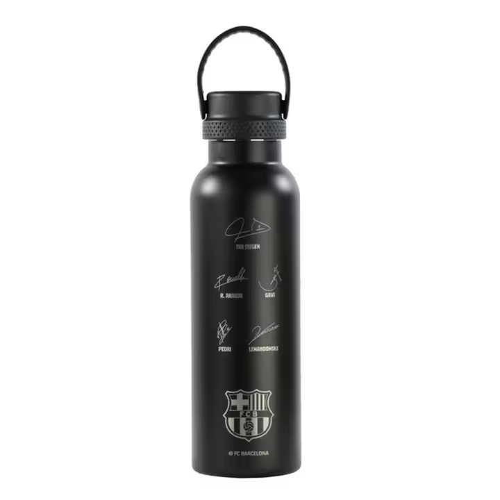 Botella Térmica Runbott FCB Firmas + Escudo Negro - 600 ml | FC Barcelona Oficial - 1