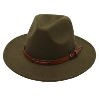 Nueva Moda Sombrero Fedora De Lana Para Hombre Otoño Invierno Amplio Algodón Imitación Paja Mujer Iglesia British Hat - details 16