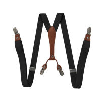 Almohadillas De Trabajo Para Hombres En Color Negro Con 4 Gancho De 4 Broches Fijación X-Forma Cinturón Elástico Ajustable Para Pantalones Adulto Moda - details 3