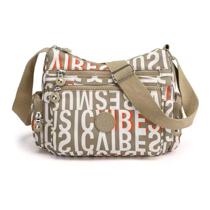 Bolso de hombre para mujer nylon impermeable bandolera estilo casual con solapa y bolsos internos florales - 1