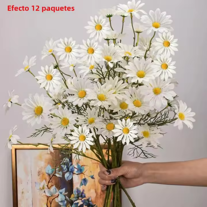 Bouquet De Girasoles Artificiales De 52cm Con 5 Cabezas Decoración Para Bodas Navidad Y Fiestas En Casa O Café - 1