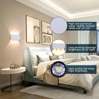Luz de pared interior LED de 6W, lámpara de pared rectangular moderna hasta el punto, 3000K luz blanca cálida iluminación de pared de aluminio, para sala de estar dormitorio escalera pasillo blanco [clase de energía A ++] - details 3