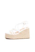 Lyla Wang Sandalias doradas mujer con tiras y plataforma de esparto - details 13