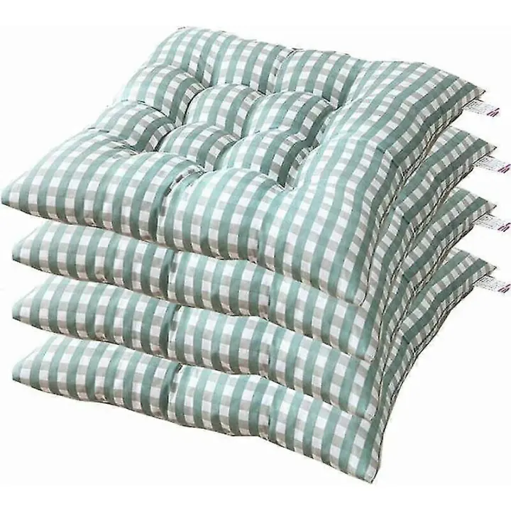 Chair Cushion 40x40 cm, Set of 4 Cushions (Green) - 1