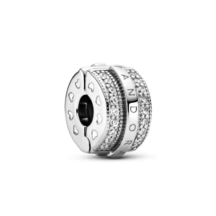 Clip Pandora Lineas Brillantes 799042C01 en plata - 1