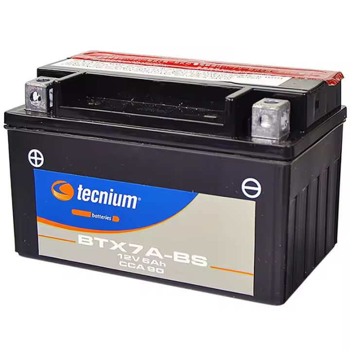 Bateria de Moto Tecnium BTX7A-BS  YTX7A-BS  GTX7A-BS Sellada y Activada 12v 6ah - 1