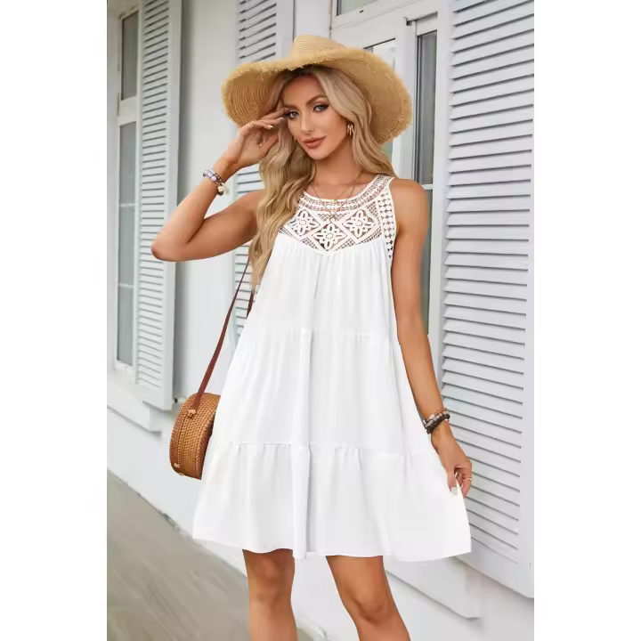 Vestidos de Mujer sin Mangas vestidos bohemios con recte vestidos de Playa de una línea - 1
