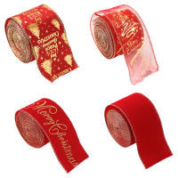 Cinta De Navidad De 2M De Largo Roja Y Verde Con Borde Metálico Para Artesanías Y Flores De Navidad Cinta De Organza De Poliéster Y Nylon - details 3