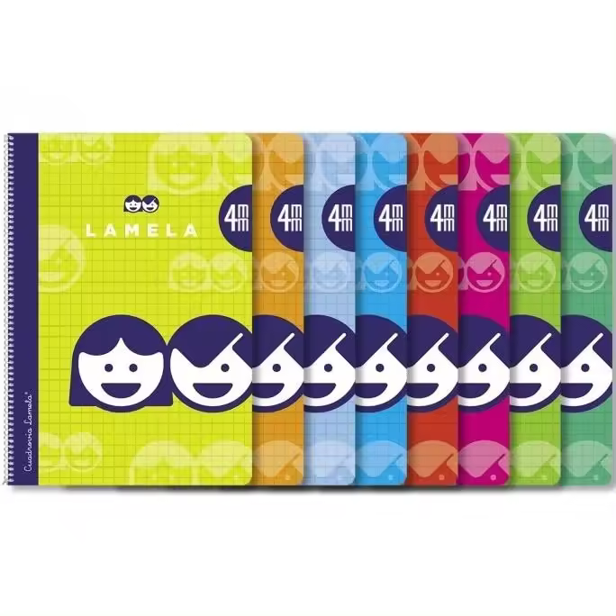 STARTELECTRIC BLOC ESPIRAL CUADROVÍA (TAMAÑO A5 17x22 cm) /40 HOJAS, COLORES SURTIDO, SET DE 5 CUADERNOS MARCA LAMELA - 1