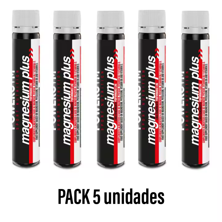 POWERGYM | Pack 5 unidades - Magnesium Plus + Potasio sabor Limon 1 ud  Complemento alimenticio a base de magnesio, potasio, vitamina B6 y vitamina D - 1