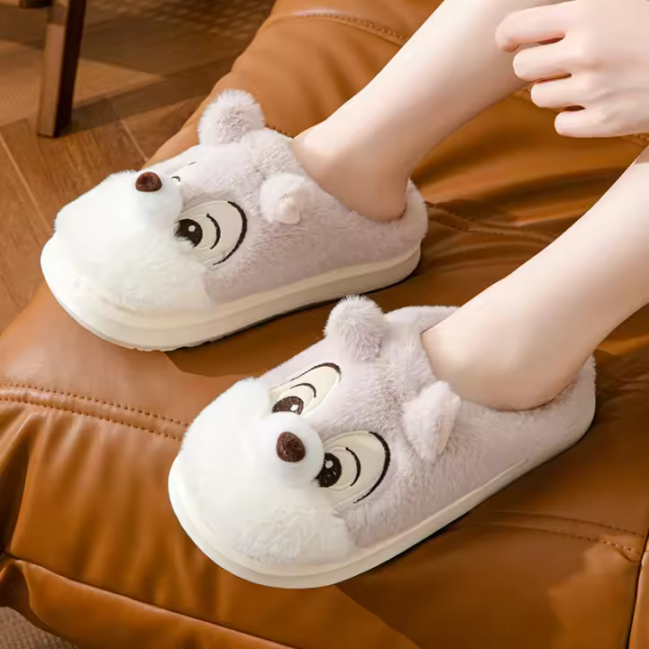 Nuevos Pantuflas De Invierno 2024 Para Mujer Y Hombre Antideslizantes Cálidas De Peluche Cómodas Para Dormitorio Y Uso Casual - 1