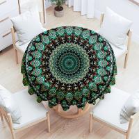 Mantel Redondo De Poliéster Con Patrón Bohemio Impermeable Para Mesa De Comedor Circular Colorido Para Exterior Y Interior Hogar - details 0