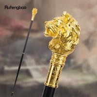 Bastón De Moda Con Manija De Cabeza De León Dorada Elegante Y Decorativa Para Fiesta 95cm Material De Acero Con Punta De Goma - details 0