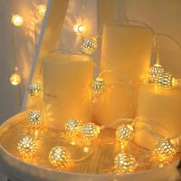 Luz De Navidad De Bola Marruecos En Cadena 1PC 1.5M/3M/6M Con Caja De Batería Decoración De Árbol De Navidad Lámpara Colgante - details 4