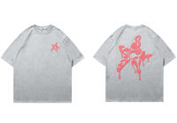 Camiseta De Algodón Para Hombre Estampado De Letras Y Estrella Estilo Harajuku Hip Hop Verano Transpirable Y Wicking De Humedad - details 3