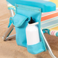 Aktive - Pack 2 sillas playa plegables aluminio 5 posiciones con cojín, 48x47x74 cm, bolsillos lateral y trasero, asas tipo mochila, ligeras y reclinables, diseño a rayas multicolor, camping, jardín, modelo santorini - details 6