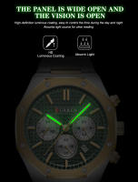 Reloj De Pulsera Curren 8440 Para Hombre Estilo Militar Y Negocios Cronógrafo De 6 Manos Calidad De Lujo Resistente Al Agua Acero Inoxidable Cristal De Zafiro - details 5