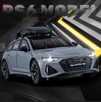 Modelo De Coche De Lujo Audi RS6 1:24 En Aleación Avant Estación Wagon Con Sonido Y Luz Juguete De Metal Para Niños Regalos - details 0