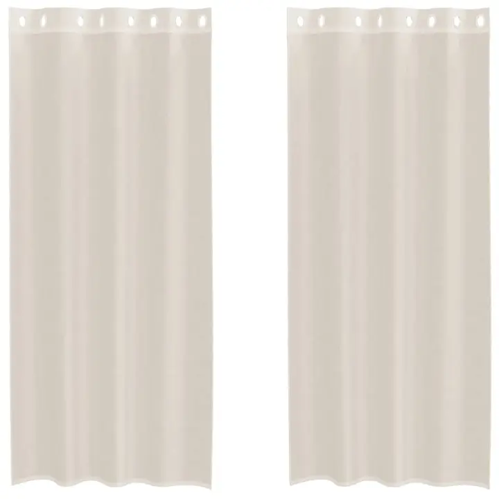 Cortinas de gasa con ojales 2 uds crema 140x245 cm - 1