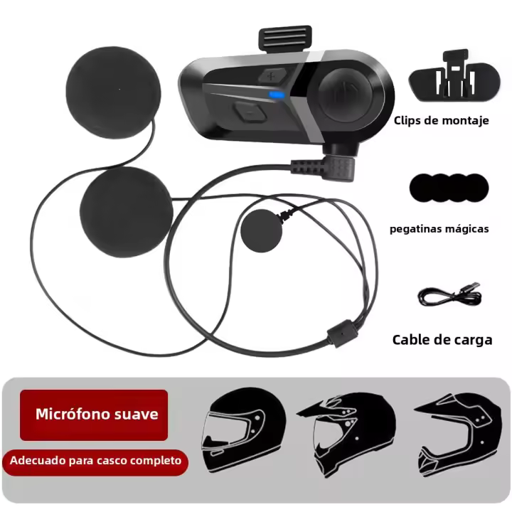 Auriculares Inalámbricos Bluetooth 5.3 Para Casco De Motocicleta Con Función De Llamada Hands-free Impermeables Reproductor De Música Moto Helmet - 1