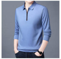 Camisa Polo Para Hombre Casual Inteligente De Manga Larga Con Cierre Y Cuello Alto Estilo De Negocios Moda Primavera Otoño Ropa Suelta - details 9