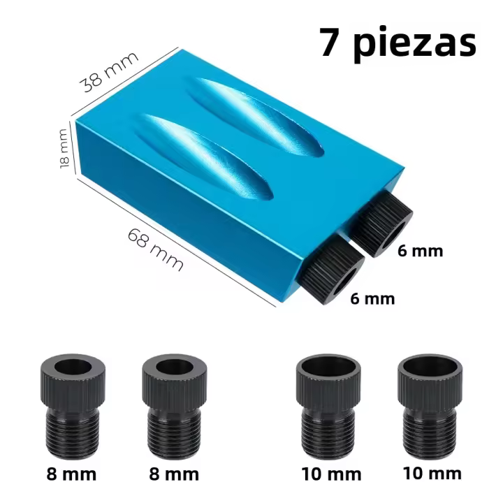 Juego De 7/14/15 Piezas Juego De Punzón De Agujeros Para Madera Con Guía Y Broca Herramienta De Carpintería Para Perforación De Agujeros - 1