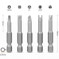 Juego De 5 Piezas De Bits De Destornillador Con Cabeza Magnética Triángulo Y U Puntos Cuatro Hex Shank 1/4'' 50mm Herramienta De Reparación - details 4