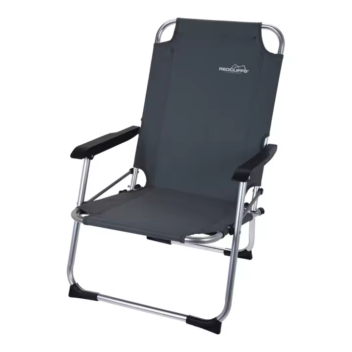 SILLA PLEGABLE DE ALUMINIO COLOR GRIS, 45x54x76cm - 1