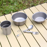 Tomshoo Contenedor De Alimentos 400ml / 500ml Bol De Titanio Plegable Para Camping Picnic Y Turismo Hiking Utensilios De Comida Para 1-2 Personas - details 7