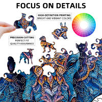 Puzzle De Madera Para Adultos En Forma De Gato Juego De Rompecabezas Unico Para Familia Y Amigos Regalos De Ocasión - details 1