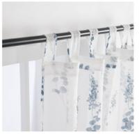 Cortina de cocina estampada con hoja de cesamo azul ,130x145cm. - details 3