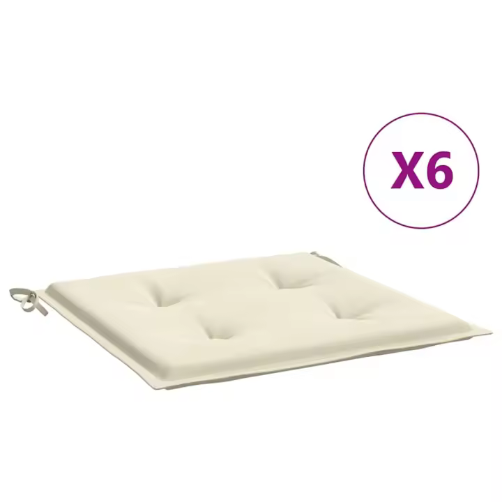 Zapatos de Silla de Jardín 6 UDS Oxford lienzo crema 40x40x4 cm - 1