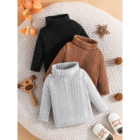 Conjunto De 3 Piezas Ootd Terno Para Bebé Recién Nacido Unisex Chico Y Niña Suéter Largo Manga Cálido Invierno Top Fashion 3-24 Meses - details 1