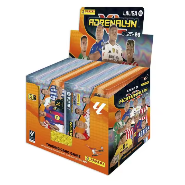 Adrenalyn XL LaLiga EA Sports 2025/26 NUEVO - Caja 50 sobres o Album con -Tablero de Juego -Guía oficial -Checklist -4 sobres con 24 cards -3 cartas Edición Limitada exclusivas + caja 50 sobres para elegir - Colección Oficial Panini- Archivador oficial - 1