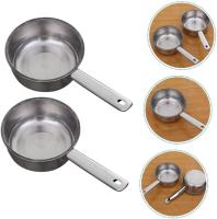 Cucharón de agua con mango cuadrado Cucharón para sopa Cucharón para regar Agua Cucharón para agua Taza Cucharón para baño Cucharas Cuchara de agua conveniente Cucharón para agua de cocina Cuchara japonesa Acero inoxidable Plata - details 3