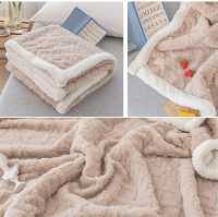 Manta Cama de Borrego, 150x210 y 210x230. Manta Doble Cara Franela y Sherpa, 100% Poliester, Suave y Caliente Invierno - details 1