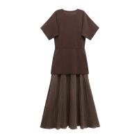 Vestido Largo De Punto Para Mujer MUJER Con Cuello En V Manga Corta Estilo Vintage Patchwork Ajustado Longitud Maxi Para Fiesta - details 2