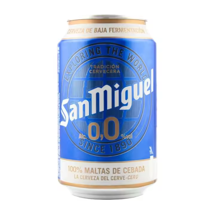 Cerveza San Miguel 0.0 33 cl pack 24 latas. Total de 7.92 litros - 1